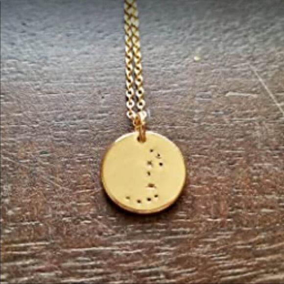 Pisces Zodiac Sign Disc Constellation Necklace - Picture 3 of 16